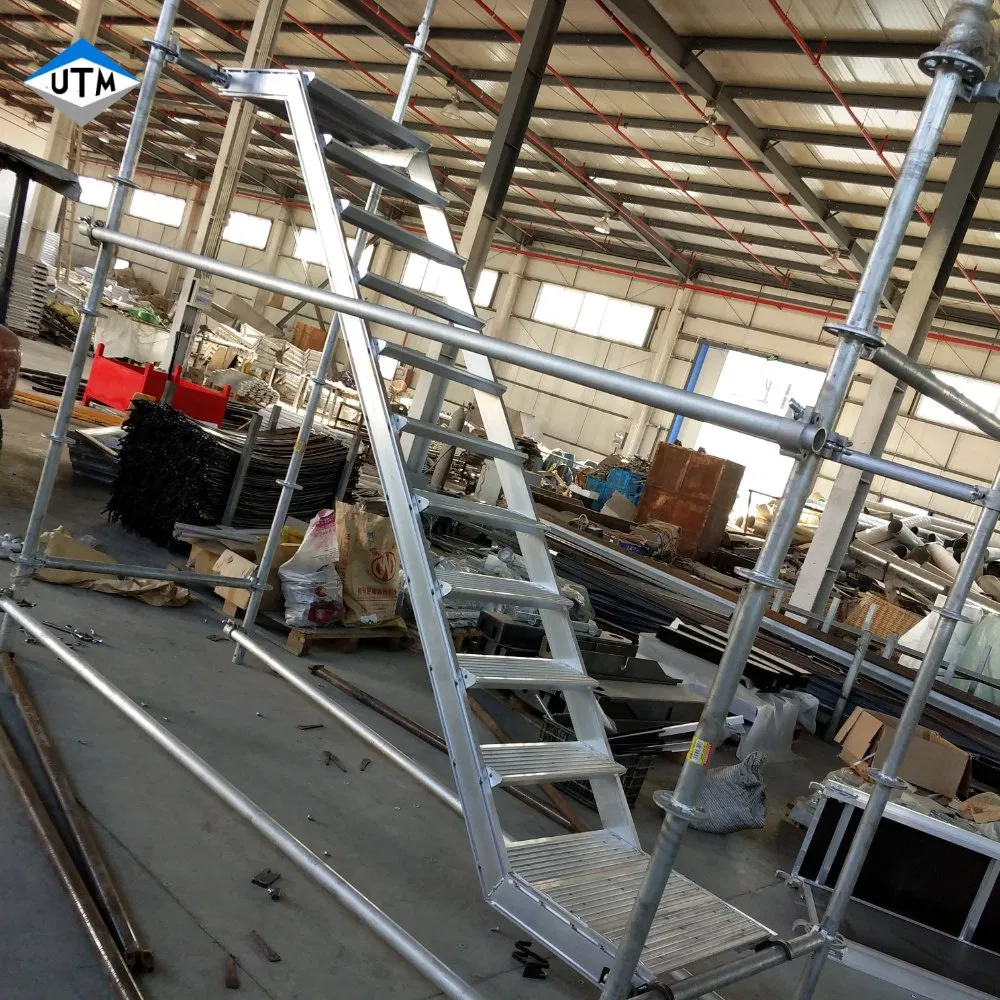 Aluminum Alloy Scaffolding Ladder Adjustable Aluminum Stair Height 2-6m Anti-Corrosion for Outdoor Use