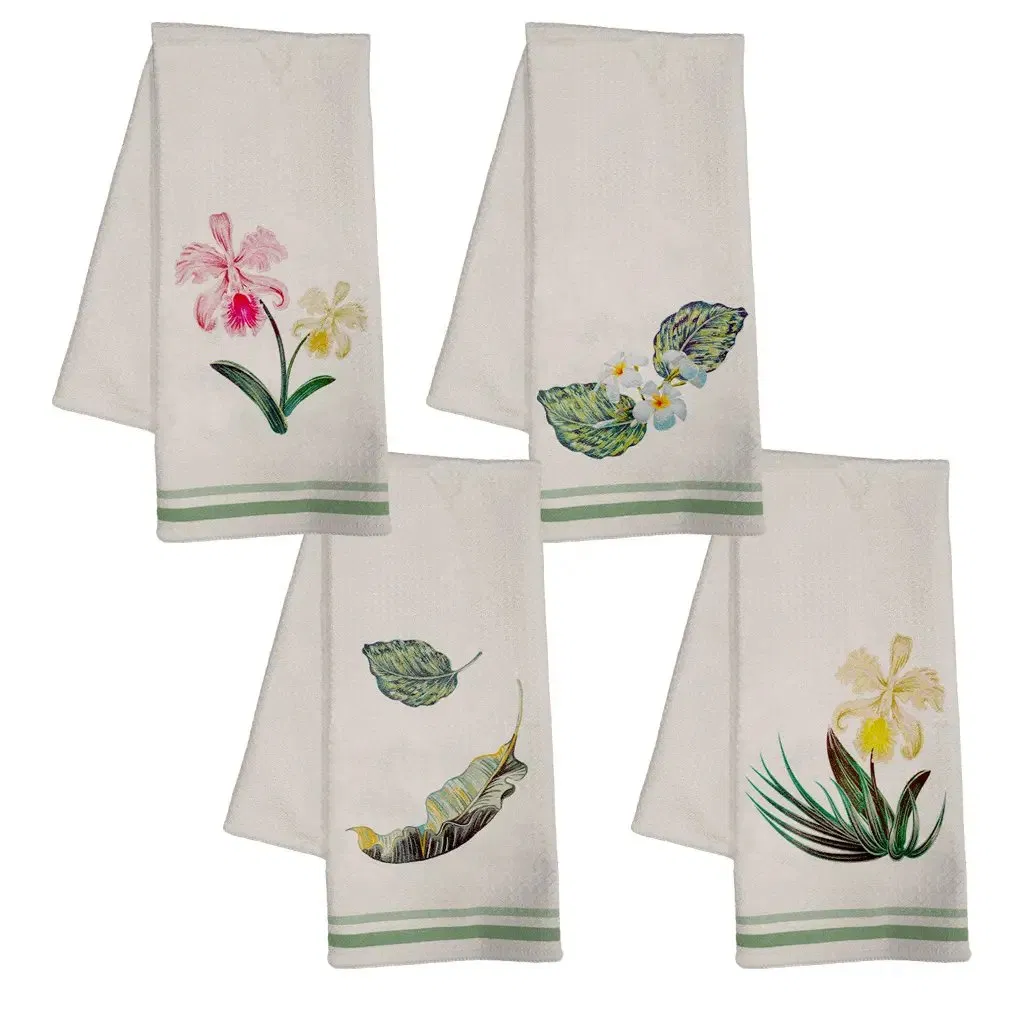 Custom Digital Printing 100% Cotton Kitchen Towel Flour Sack Tea Towel Set