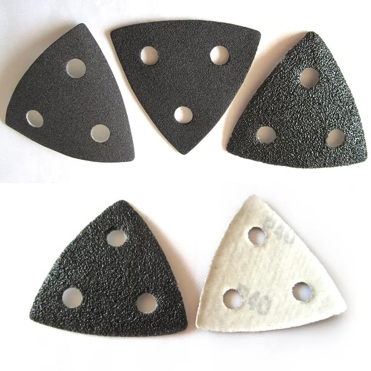 Triangular Sandpaper Sanding Disc 80× 80× 80mm 3 Hole Hook and Loop Sanding Disc