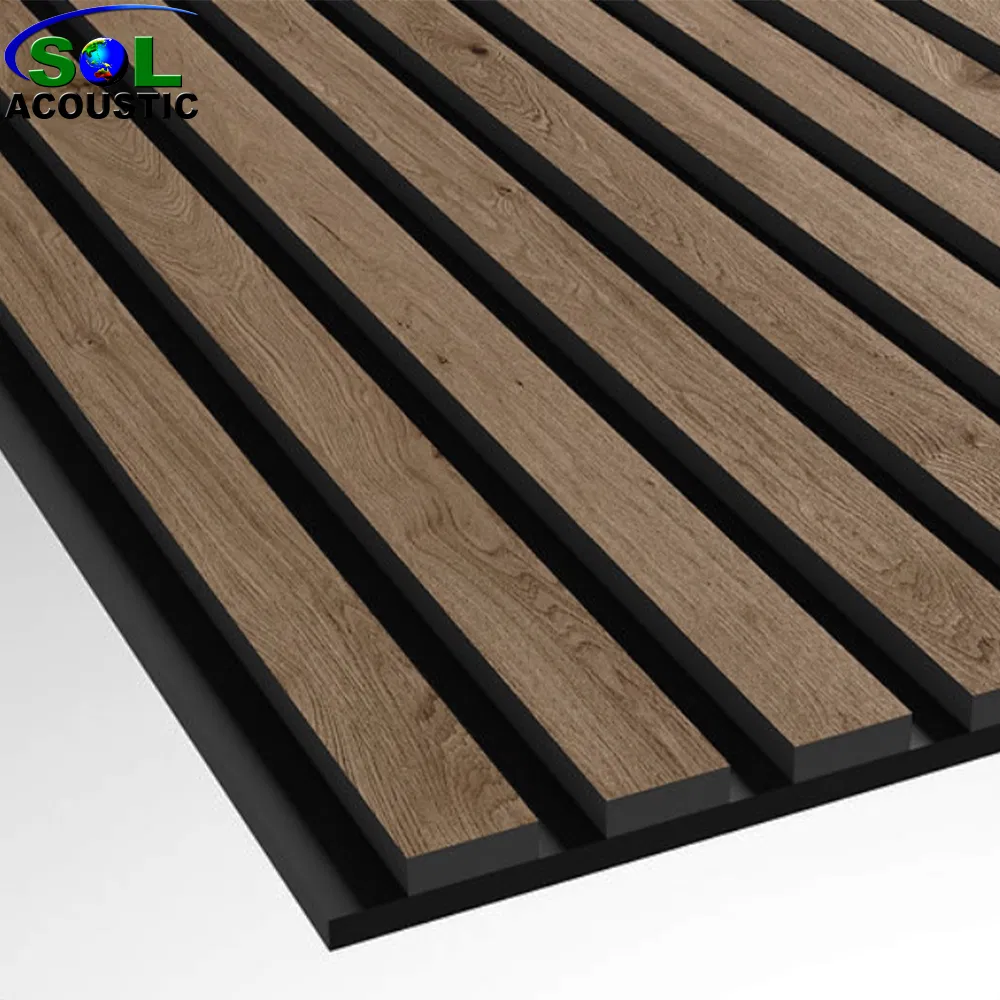 Sol Acoustic High Quality Soundproof Wall MDF Akupanel Wood Slatted Felt Panels