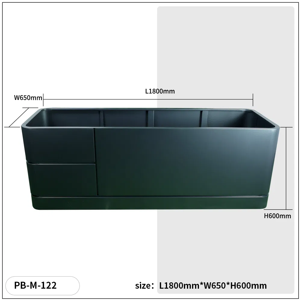 Прямоугольный уличный цветочный горшок из металла