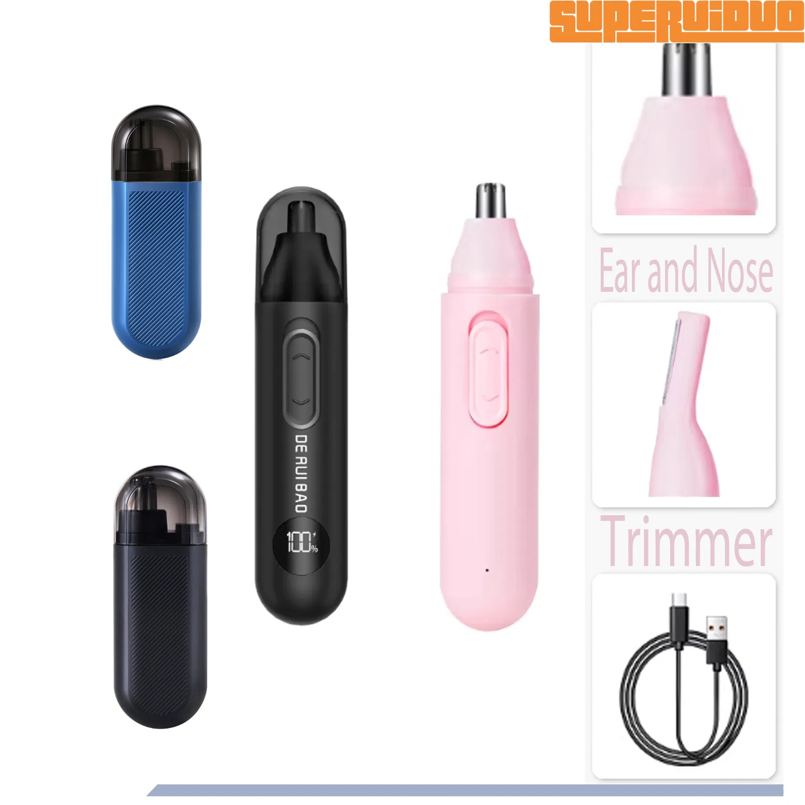 Dual-Blade Interchangeable System Nose Hair Trimmer