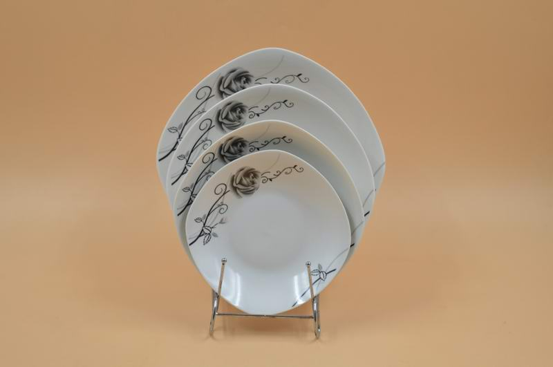 Ceramic Porcelainware Tableware Multicolor Decals 6"Square Plate Soup