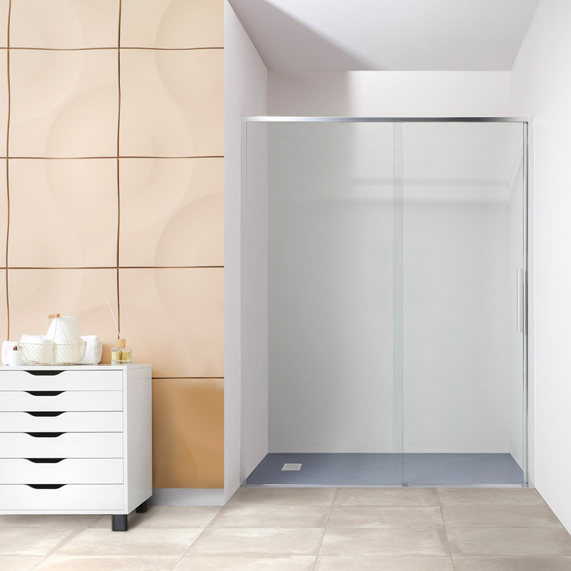 Shower Door Wall to Wall Tempered Glass Pivot or Sliding Open