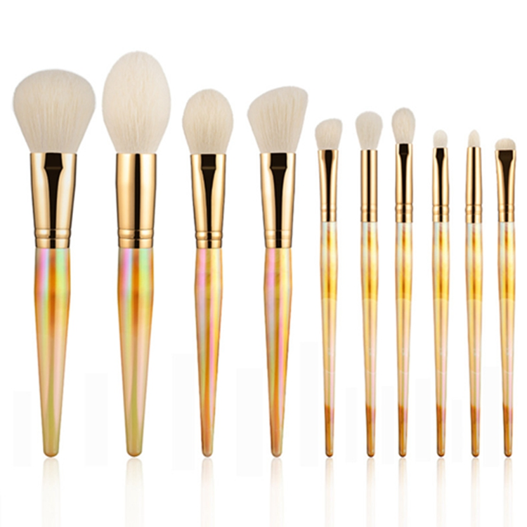 New Arrival Marble Handle Rose Gold 10PCS Natural Hair Professional Makeup Brushes Set Cosmetic Tool