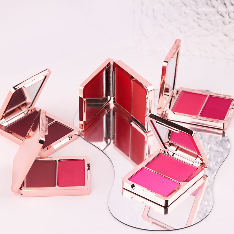 Dual-Texture Blush Palette: Creamy and Powdered Blush Combo