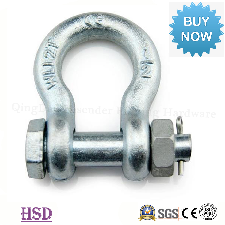 Galvanized Forged Chain Fittings Us Type Screw Pin G209 Shackle
