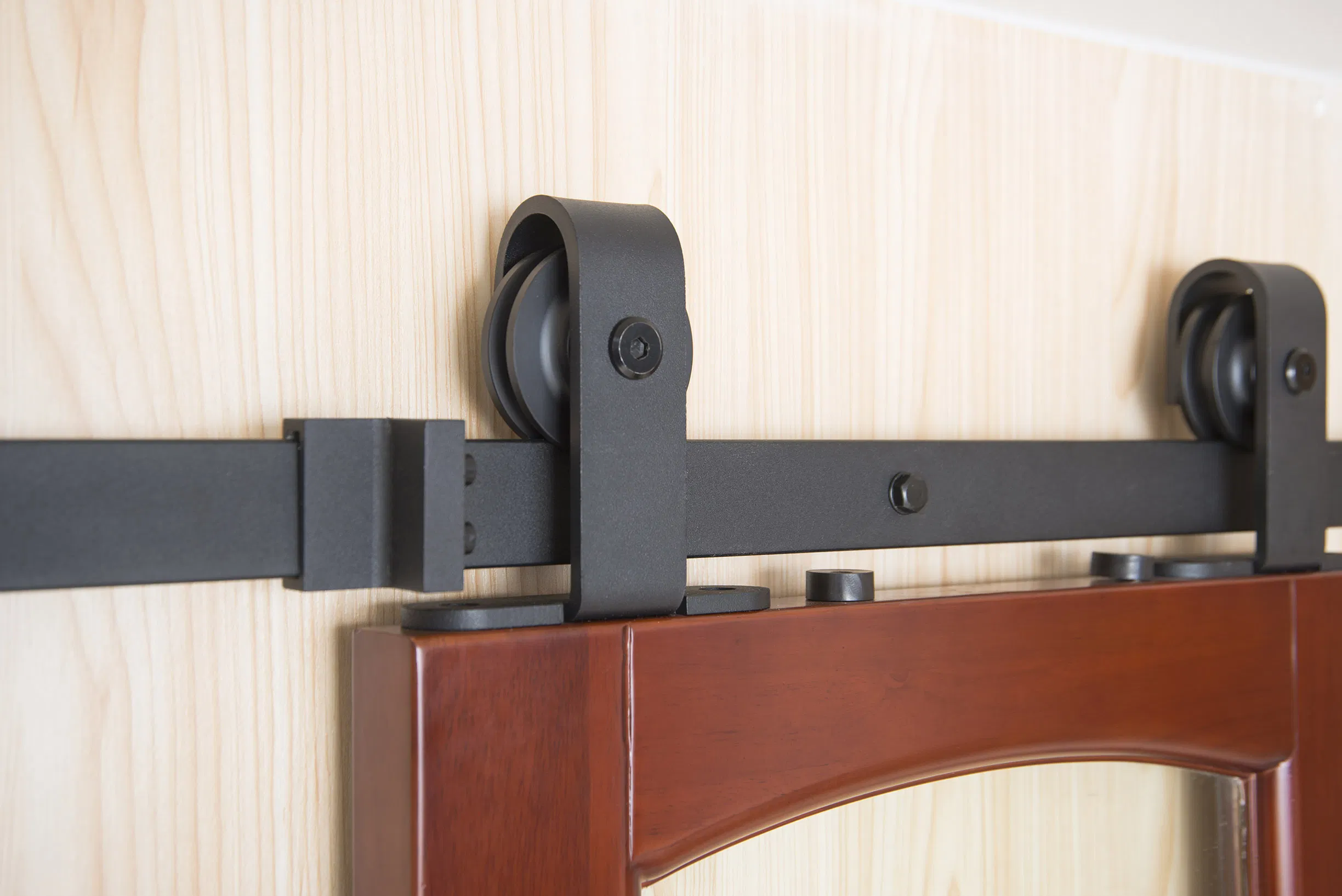 Bent Strap Top Mounted Steel Sliding Barn Door Hardware Kit
