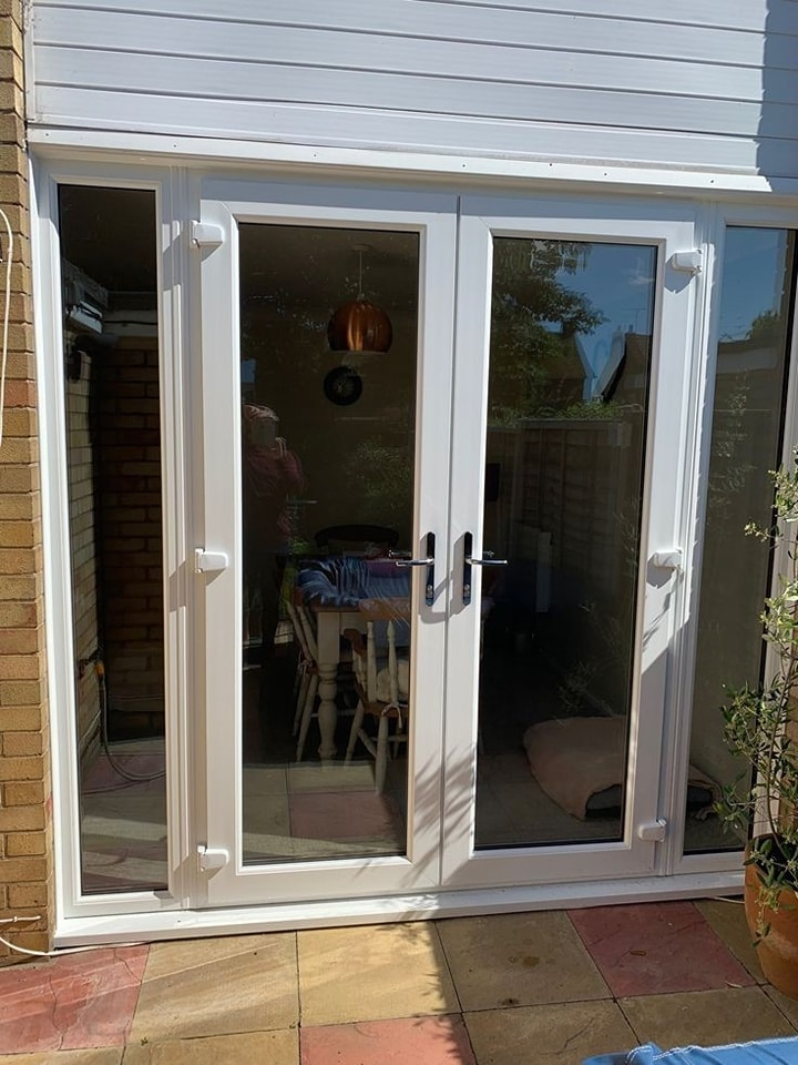 60 Series UPVC Security Hinged Door with Bullet-Proof Glass, Multi-Point Lock & Steel Reinforcement