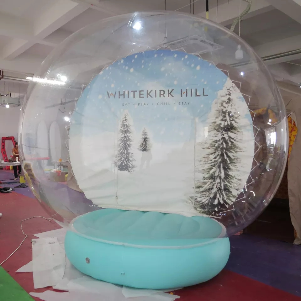 Boyi Shoppin Mall Decoration Inflatable Snow Globe Christmas Decoration Inflatable Snow Globe Transparent Bubble Tent B8844