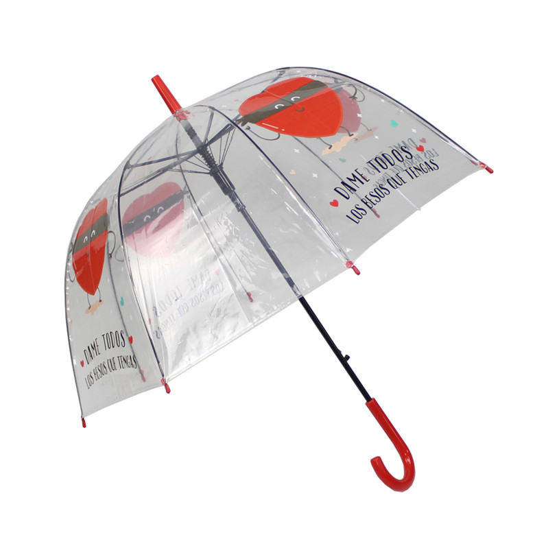 Прозрачный зонт-трость с логотипом на заказ