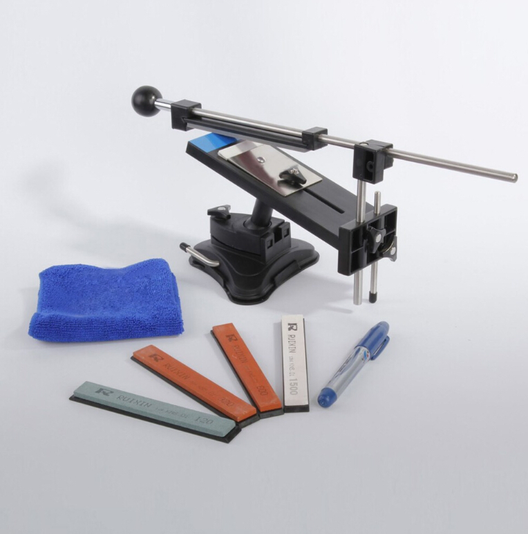 Upgrade Professional Kitchen Knife Sharpener System Fix-Angle with 4 Stones Sharpening System Sharpener