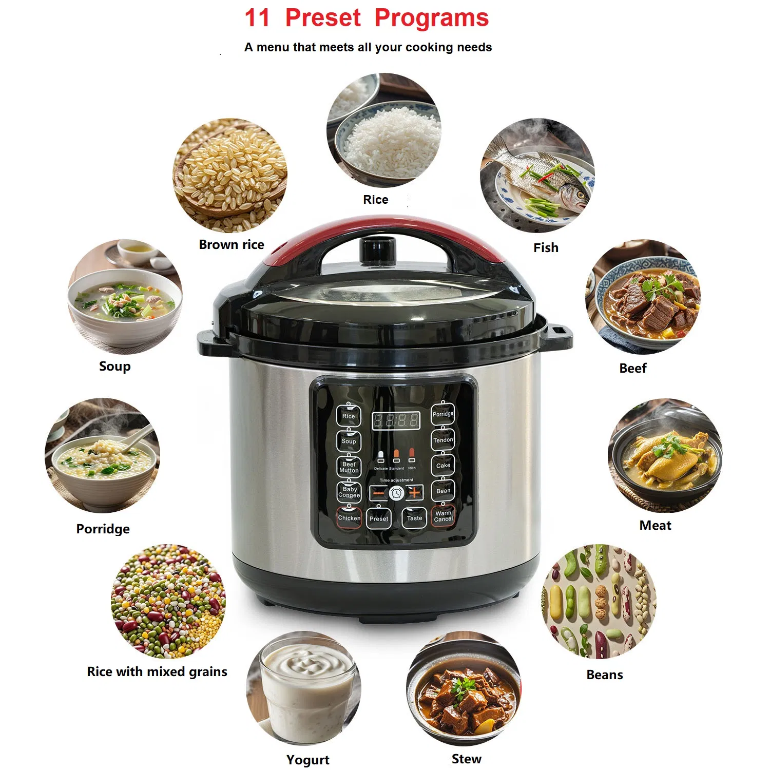 Home Kitchen 900W 5L Stainless Steel Multifunction Electric Pressure Cooker