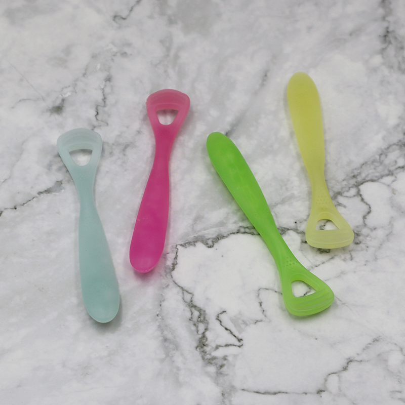 Premium Soft Silicone Tongue Scraper with Foldable Handle
