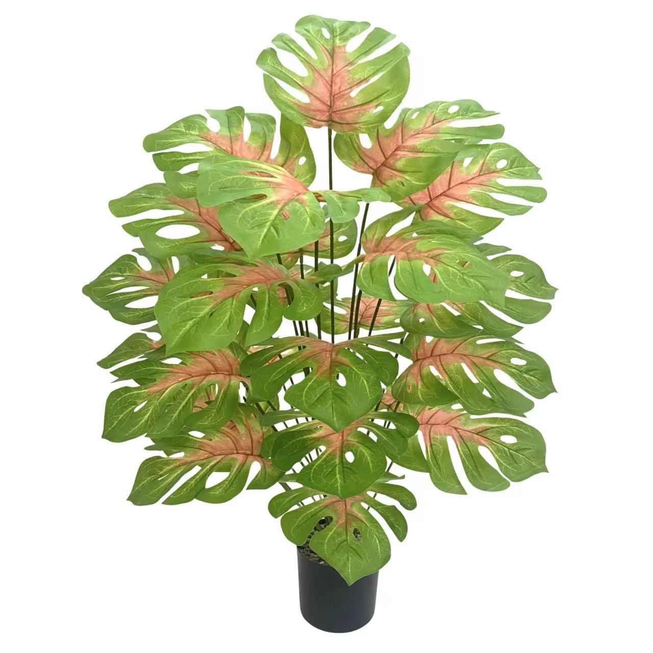 Монстера искусственная большая 24 листа пластик