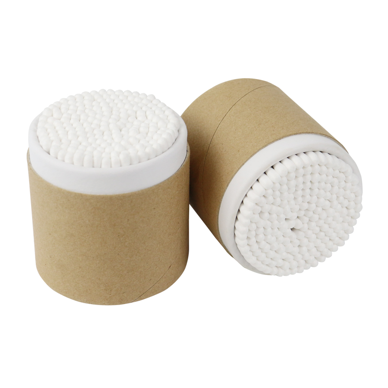 Premium Organic Cotton Buds 200PCS Paper Box Packed Bamboo Stick Ear Cleaning and Makeup Tool Cotton Swabs