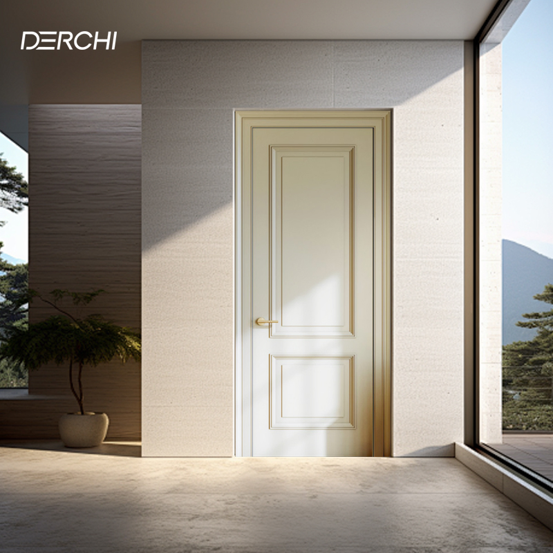 Bedroom Soundproof Interior Pivot Entry Indoor Soild Wood Swing Casement Wooden Door