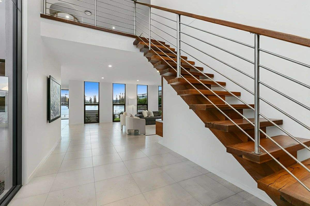 Cbmmart Balcony Stainless Stair Black Side Mounted Post Deck Outdoor Railing
