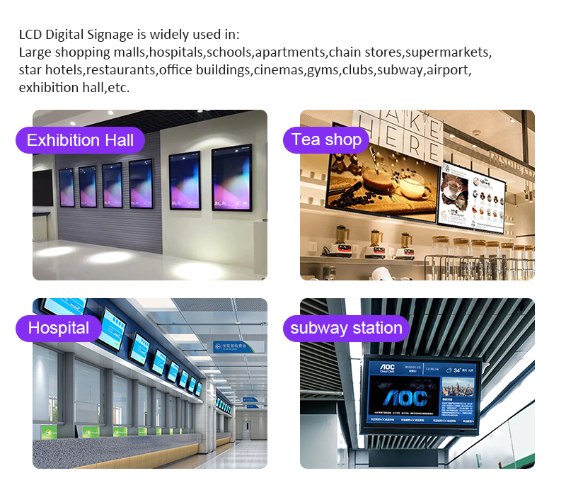 Супертонкий настенный цифровой дисплей-тотем