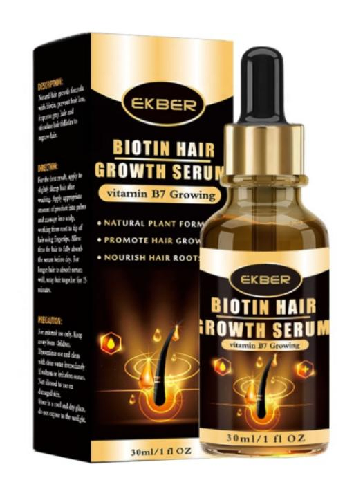 OEM ODM Wholesale Organic Anti Loss Hair Growth Serum Fuller Thicker Healthy Natural Biotin Hair Growth Serum