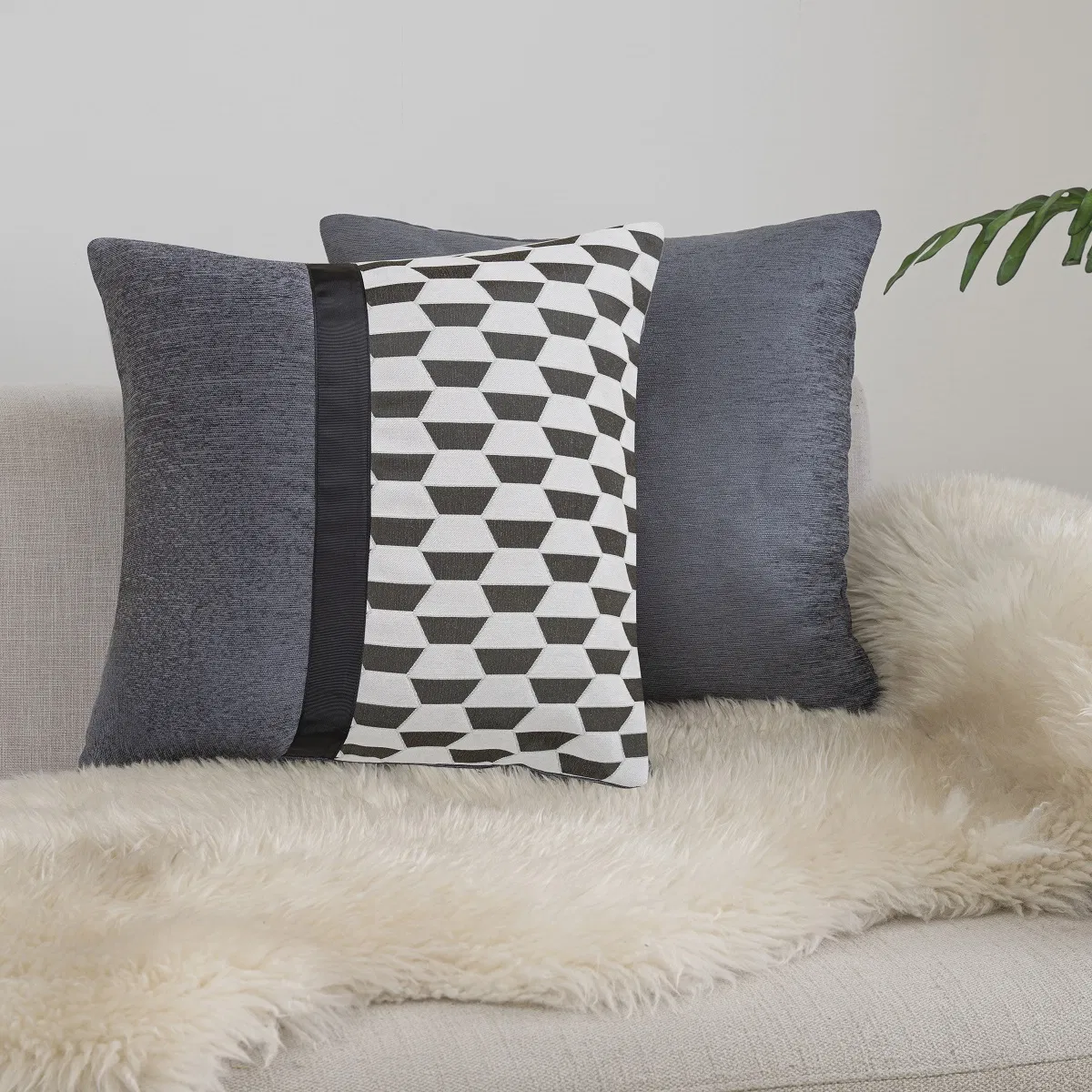 Chenille Pillow Covers 18X18 Set of 2 Soft and Luxurious Decorative Throw Pillows for Couch, Bed, and Home Decor