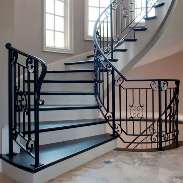 Modern Design Indoor Round Stairs Curved Staircase with Metal Stair Stringers
