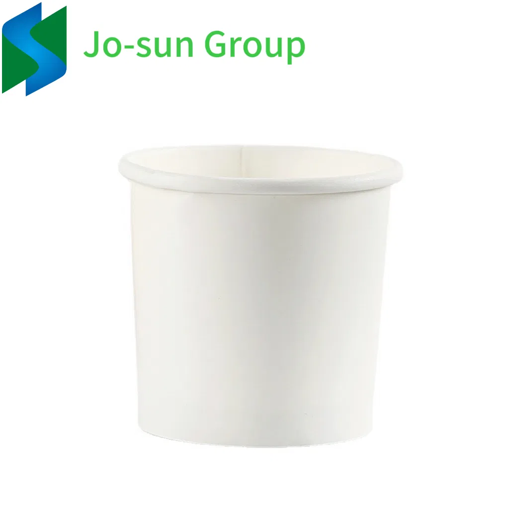 8oz Disposable Hot Soup Container Custom Printed White Paper Soup Bucket with Paper Lid