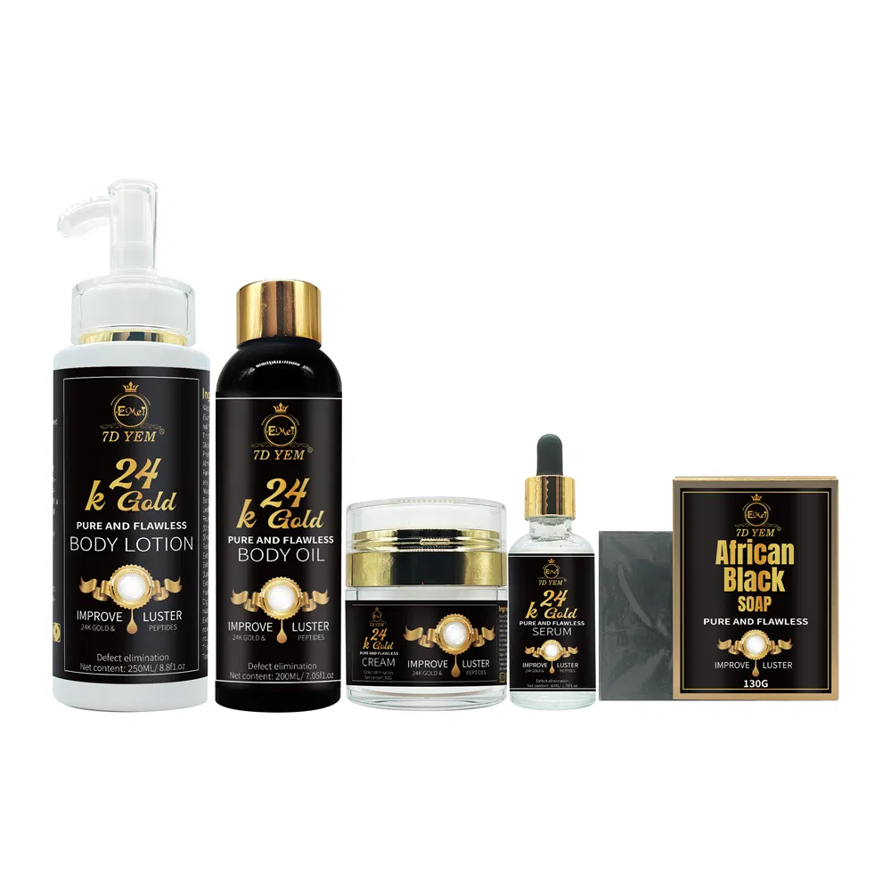 Best Skin Whitening Kits Skin White Glutathione 24 K Gold Skin Whitening Series Whitening Sets for African People Skin