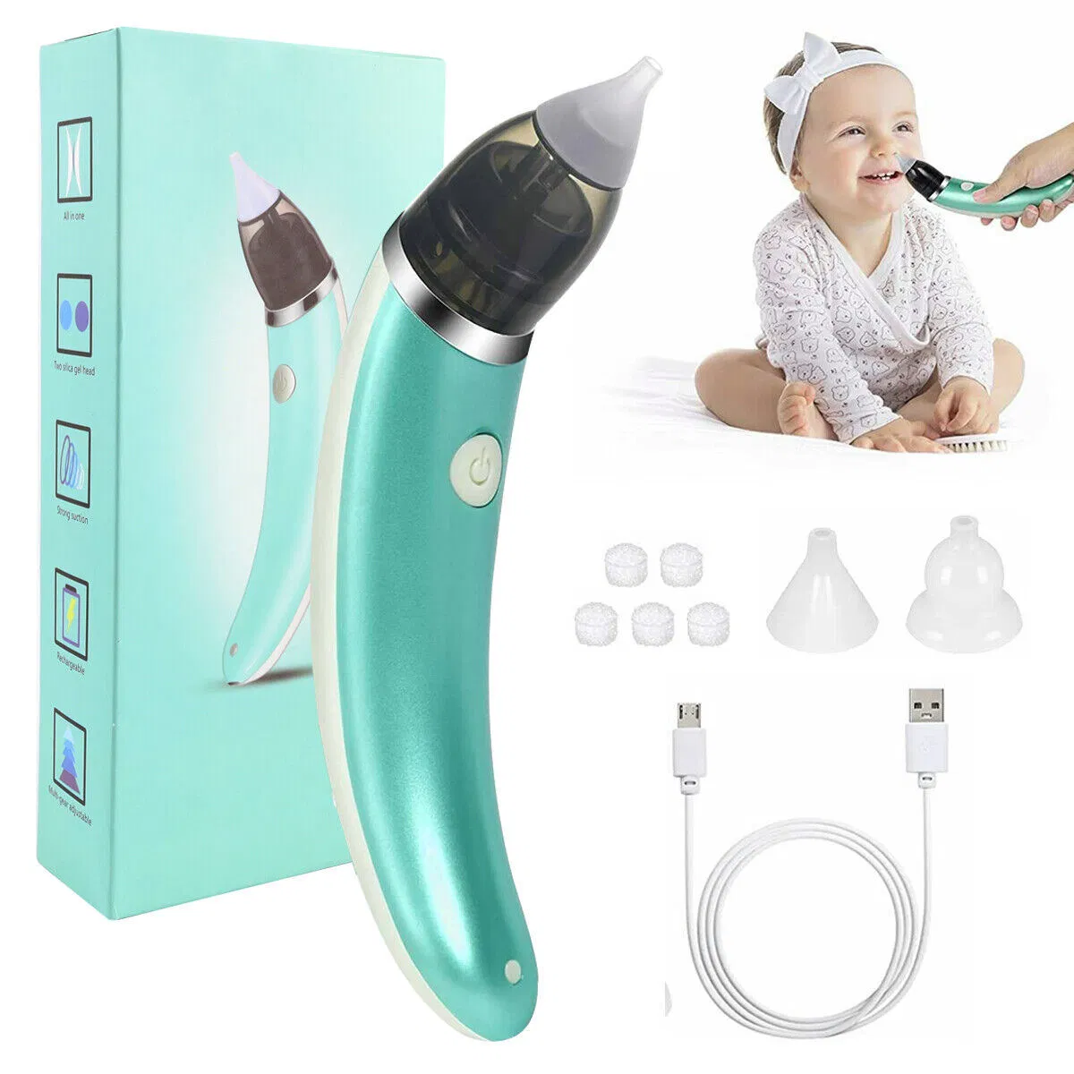 Showell USB Rechargeable Electric Nasal Aspirator with Multi-Level Suction