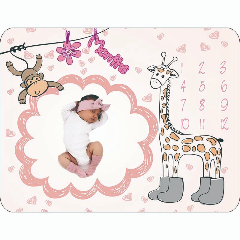Flannel Soft Good-Looking Baby Photo Milestone Blanket