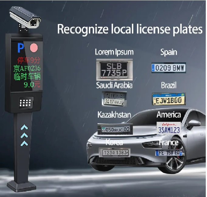 Automatic Gate Parking Kiosk with (POE 8 Ports 12V) to Power Camera Pay Station Car Parking Management System