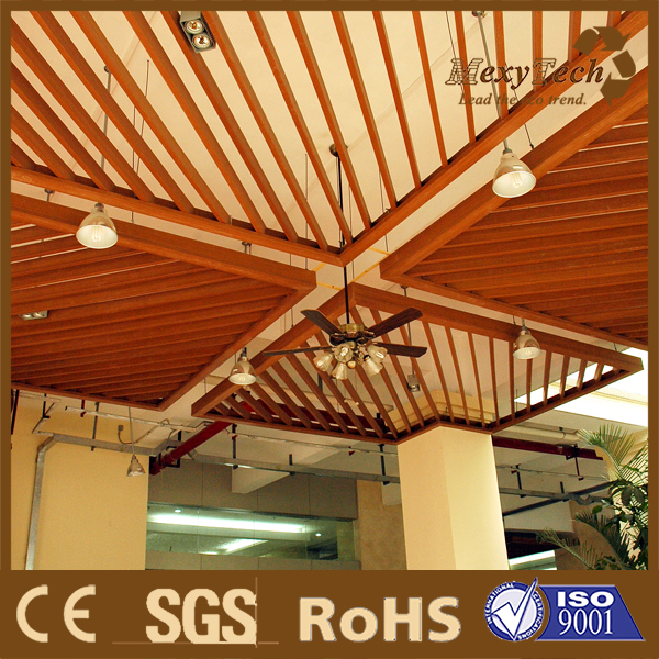 Flat Surface Indoor Wood Plastic Composite Wood Ceiling Decoration Panel