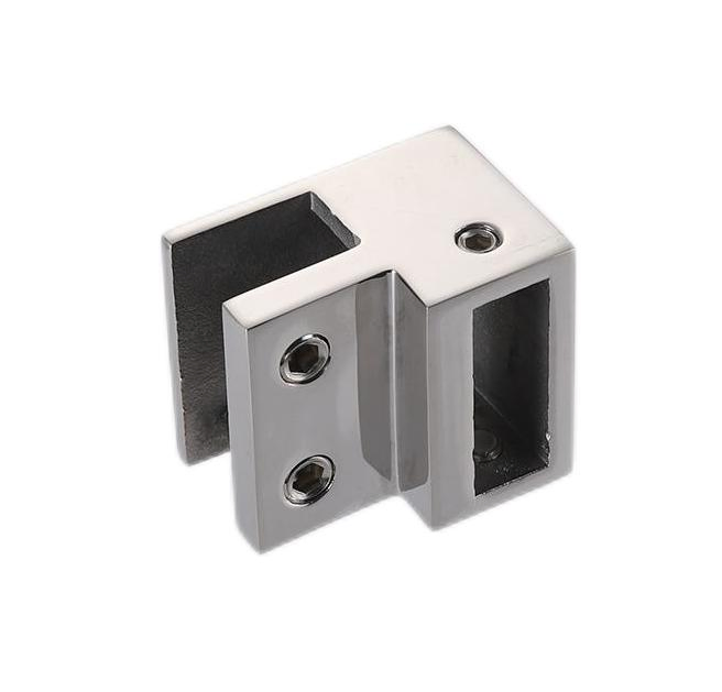 OEM Frameless Glass Door Factory Outlet Glass Hardware Polished Finish Glass Connector SUS304 Stainless Steel Tube Connector Glass Bracket Clip