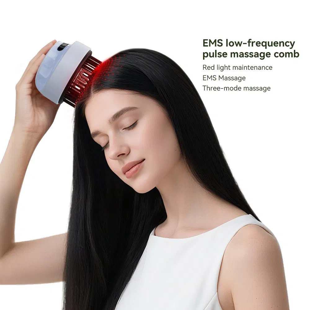 Портативная расческа с красным светом для омоложения кожи головы