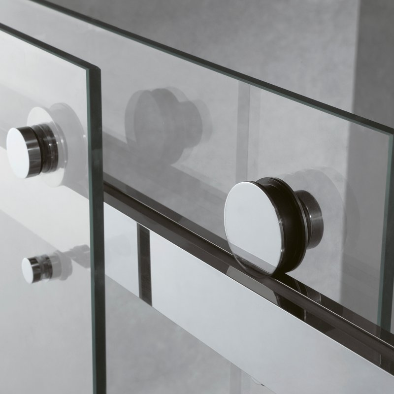 Bathroom Frameless Tempered Glass Sliding Shower Door