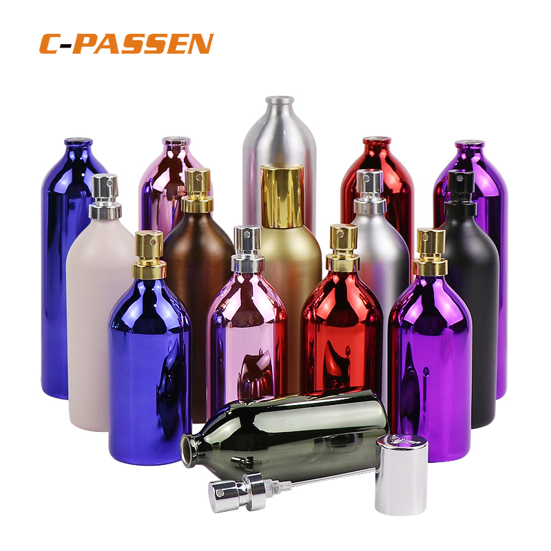 UV Coating and Printing Perfume Screw Neck or Crimp Neck Aluminium Spray Bottle for Body Spray