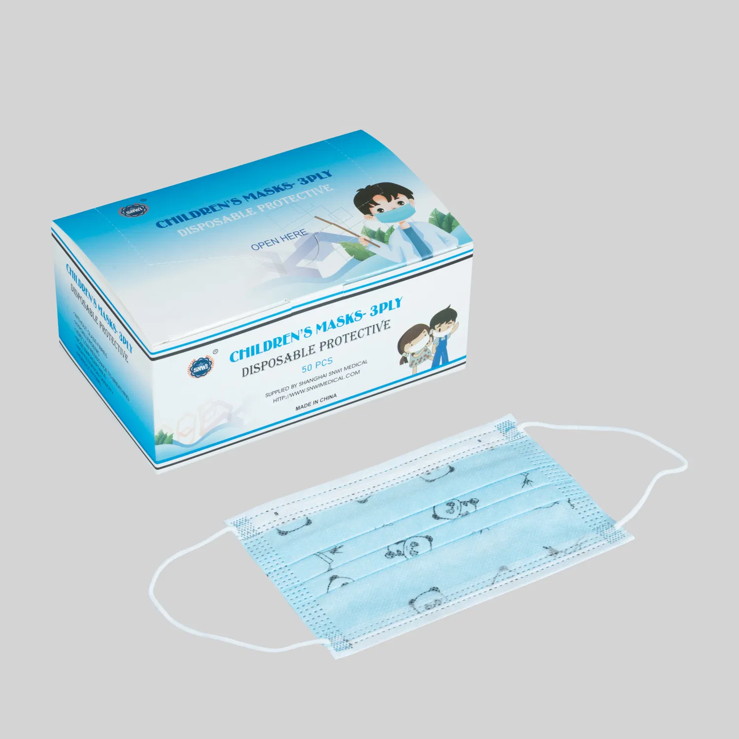 Disposable Cartoon Print 3 Ply Children Kids Face Mask, Custom Printing 3 Ply Face Mask for Kid Child