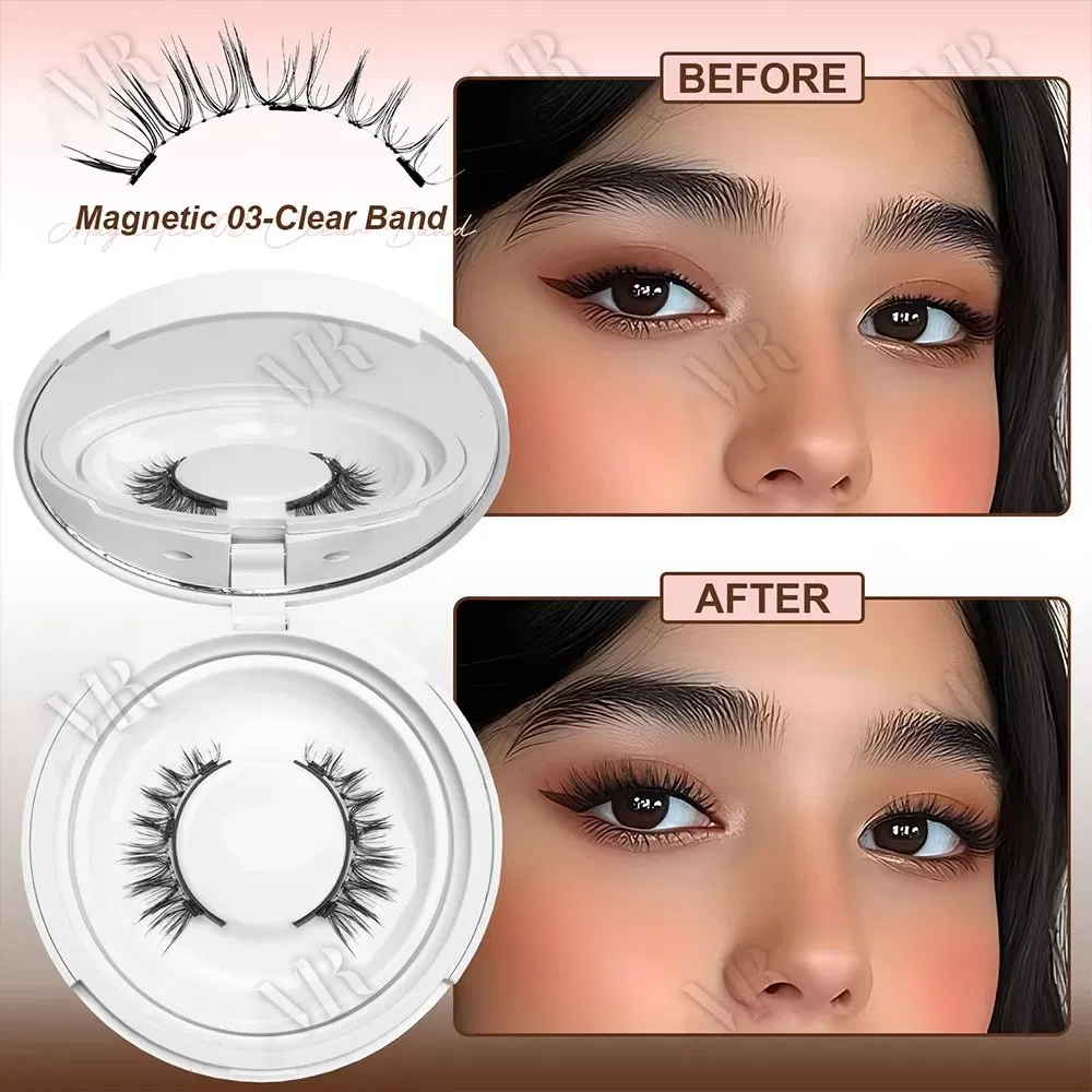 3 Magnets Magnetic Eyelashes Reusable Natural Wispy Magnetic False Eyelashes No Glue Needed Magnet Lashes with Applicator