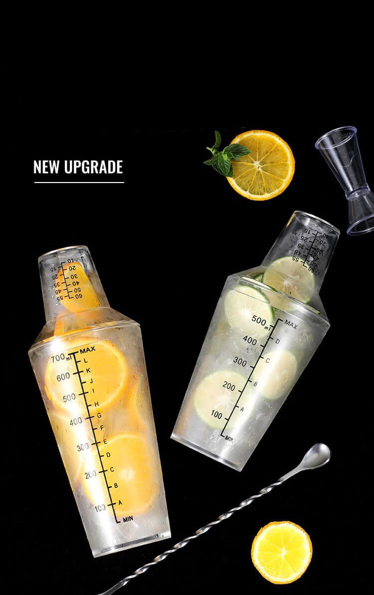 Прозрачный шейкер для коктейлей из пластика PC