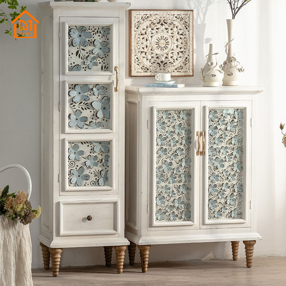 Шкаф массив дерева белый скандинавский стиль винтаж