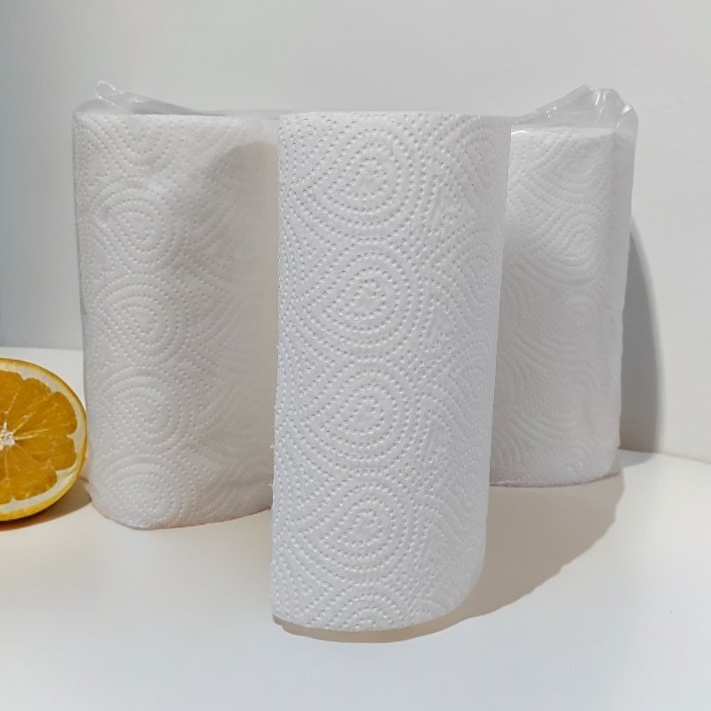 Wholesale Embossed Roll Double-Layer Kitchen Paper, Native Wood Pulp Kitchen Towel Paper