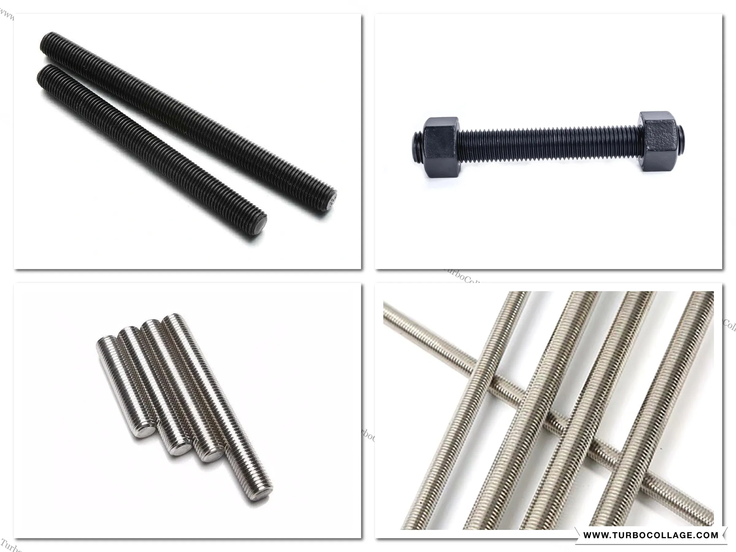 Factory Wholesale ASTM A193 B7 Black Oxide Carbon Steel Double End Head Stud Bolt/ Anchor Bolt