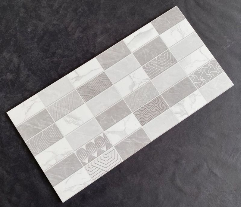 New Design Wall Tiles 300X600mm Grey Color Glossy Marble Porcelain Ceramic Tiles for Kitchen Decorative