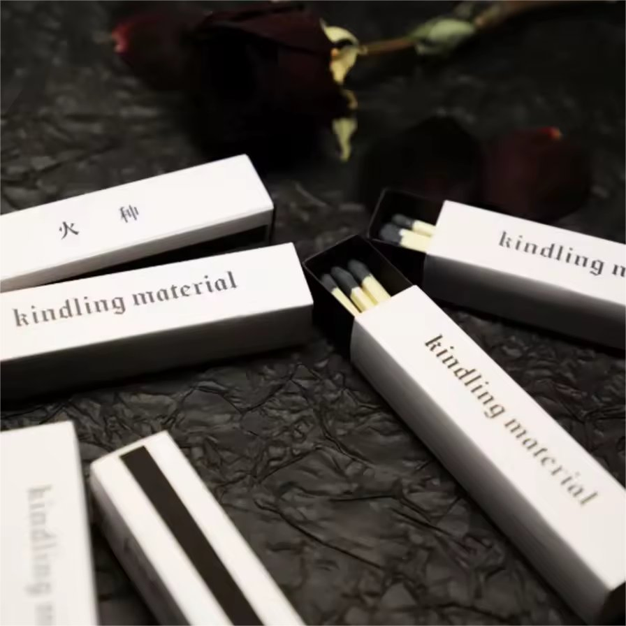Ins Style Scented Candle Safety Matches for Hotel Household Use Boxed Matches Colored Tip with Strong Wooden Stick Matches