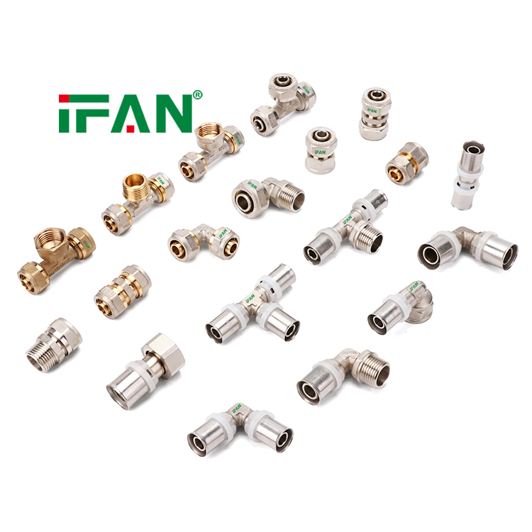 Ifan Professional Brass Plumbing Manufacturing Brass Compression Fitting Stable Mechanical Lock Connector Brass Compression Fitting