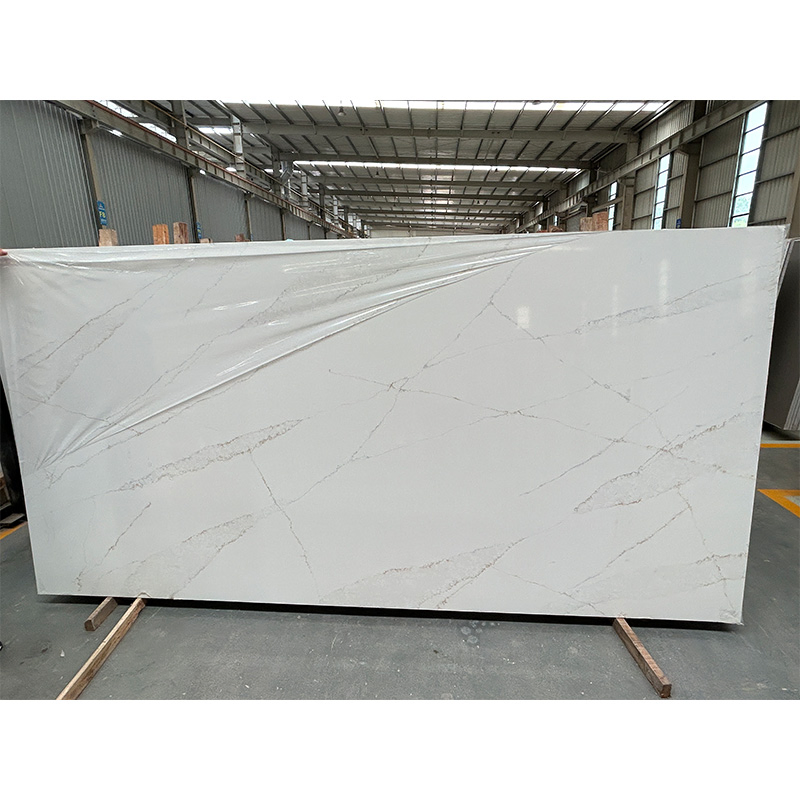 Artificial Stone Polished/Honed White Calacatta White Quartz Big Slab for Interiors/Indoor Kitchen/Bathroom Countertops/Vanity