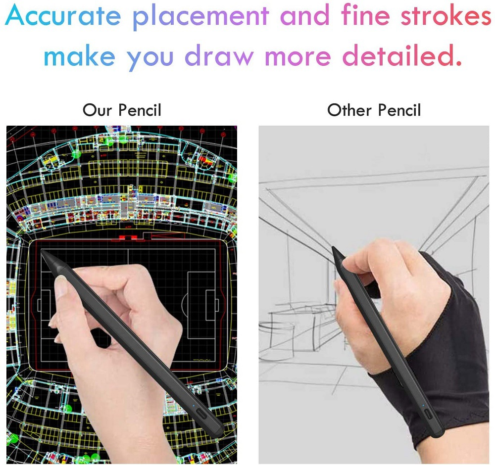 Smart Stylus Touch Pen with Magnetic Type Prevent Accidental Touch Capacitive Pen for iPad