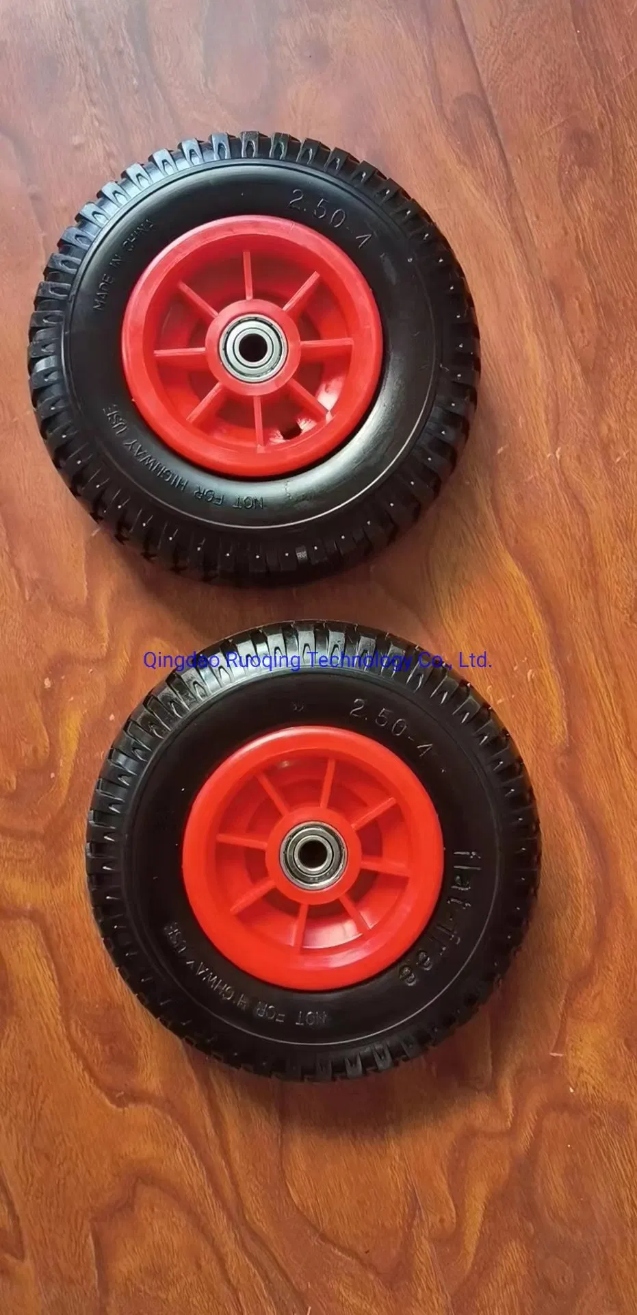 Плоская пластиковая безвоздушная колесная опора из ППУ, грузоподъемность 400 кг