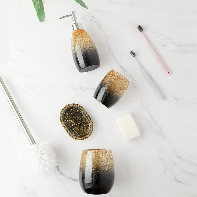 High-End Hotel Custom Polyresin Bathroom Set Hotel and Home Bathroom Accessories