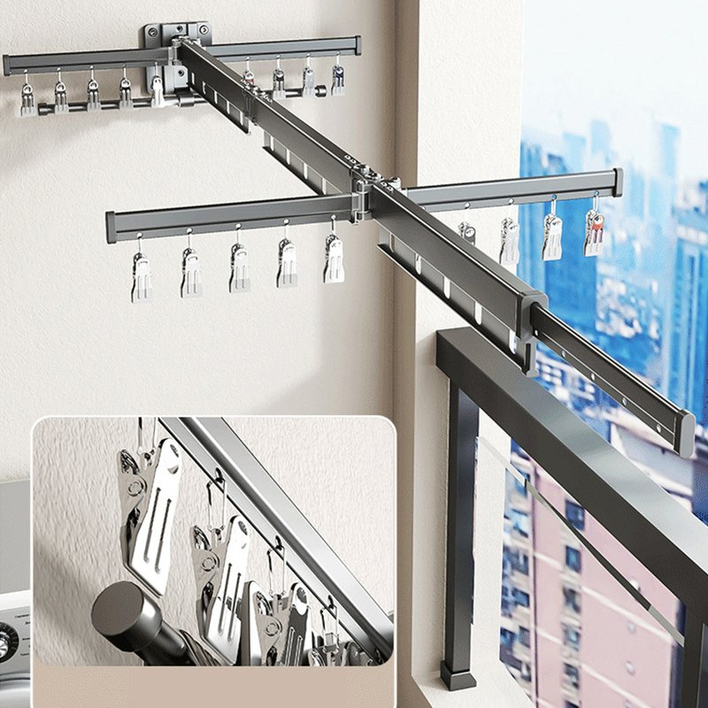 Hot Selling Retractable Collapsible Vertical Telescope Foldable Clothes Drying Rack Rod for Balcony